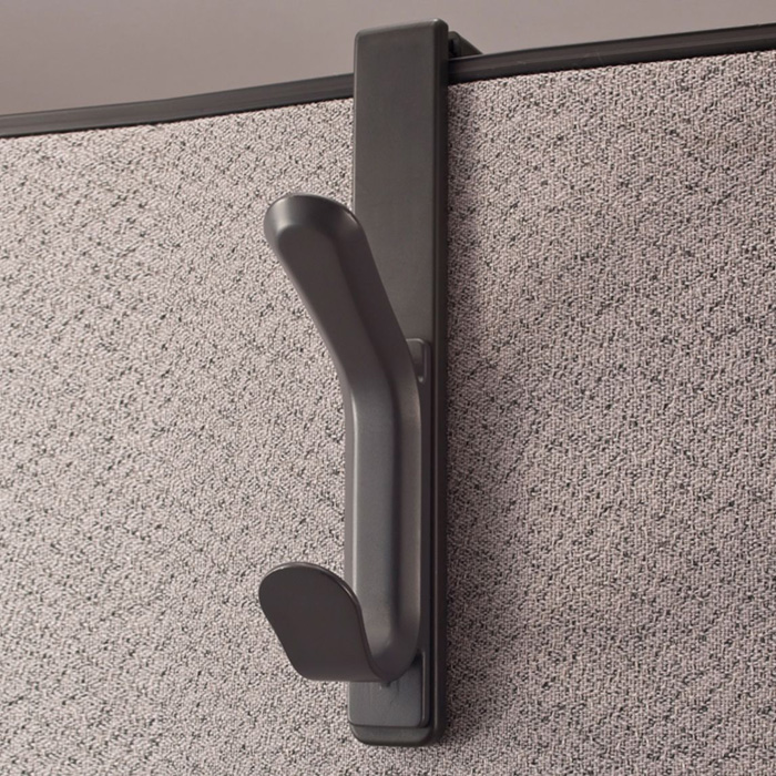 Officemate Double Coat Hooks for Cubicle Panels, Adjustable, Comes in 2  Pack (22009) Black : : Office Products