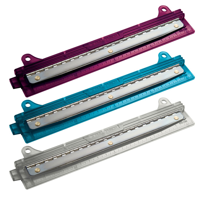  Officemate Ring Binder Hole Punch, Pink,Teal,Smoke, Pack of 3  (90114) : Office Products