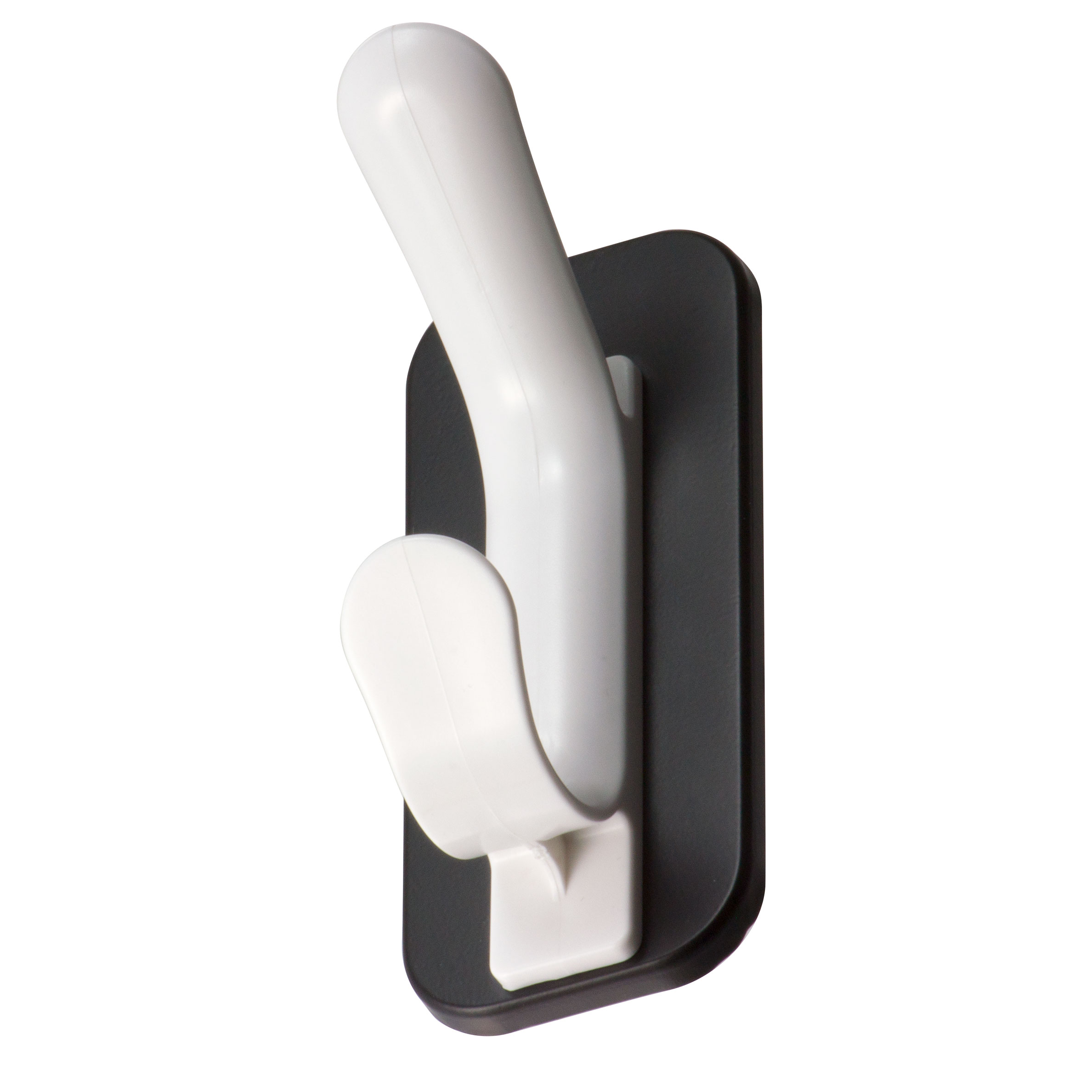 Officemate Magnet Plus Magnetic Double Coat Hook, Black/White (92522)