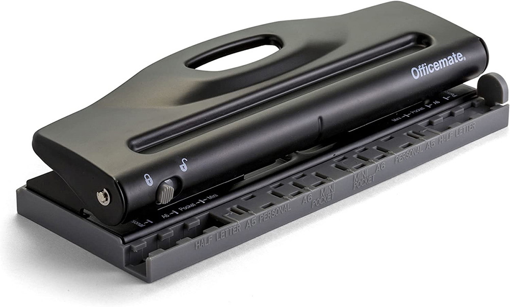 OIC Heavy-Duty 2-Hole Paper Punch, Black. Paper Perforator, Paper