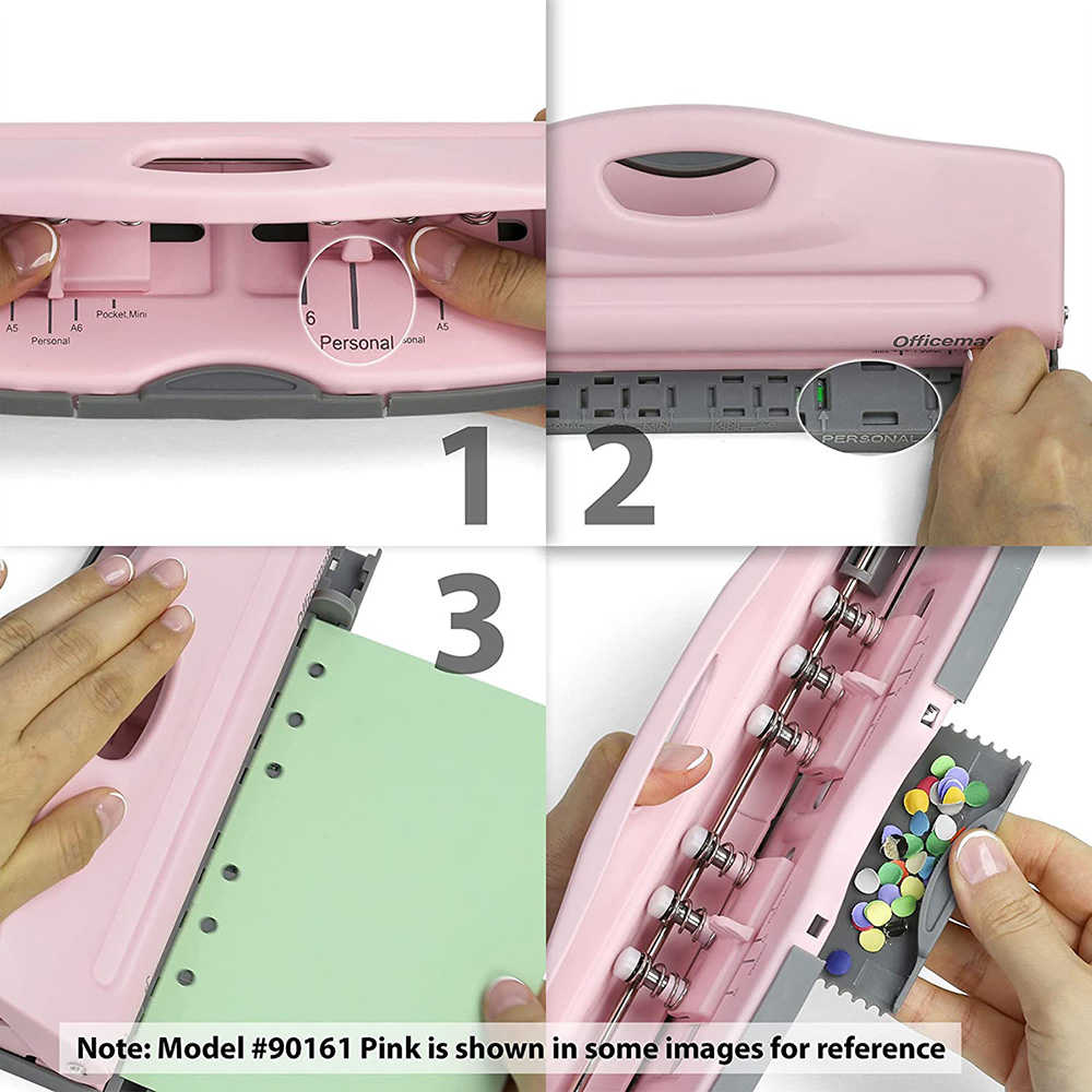 Officemate Diary 6-Hole Punch, Pink (90161)